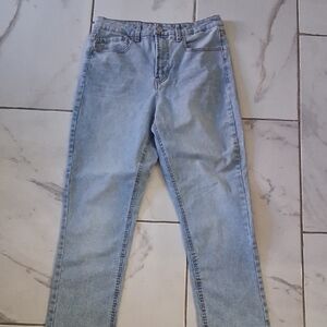 Frye Light Blue Denim Jeans with Brown Stitching